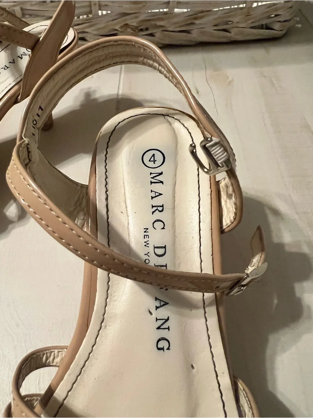 Marc Defang Kids Beige Strappy Sandals with Ankle Buckle